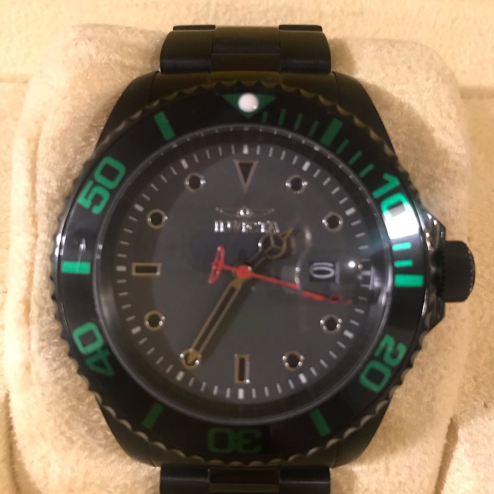 Invicta Pro Diver Black and Green